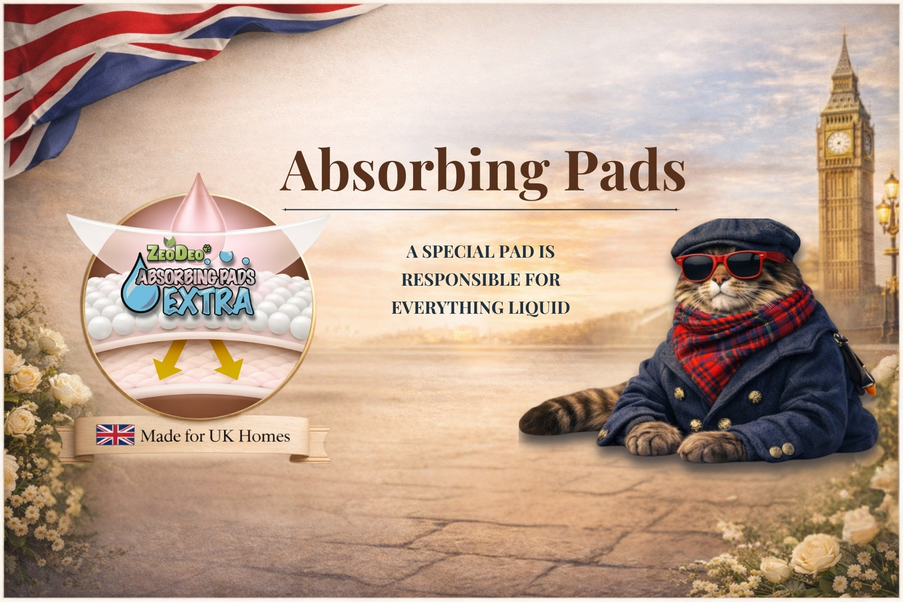 zeodeo absorbing cat pee pads